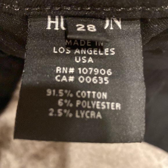 Hudson black denim skinny jeans. Size 28 - Picture 2 of 3